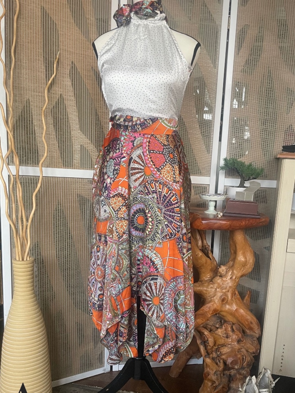 Tristan Summer Dress , Boat Club Style, Scarf neck attachment